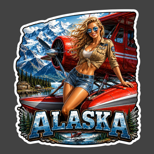 Alaska pinup girl sticker - alaska,